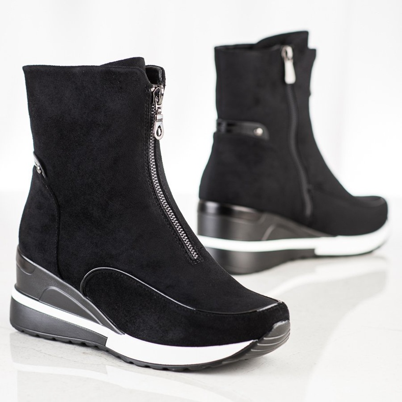 Hohe schwarze VINCEZA Stiefel 1