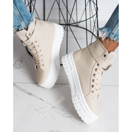 Goodin Sneakers auf der Plattform mit Tasche beige 2