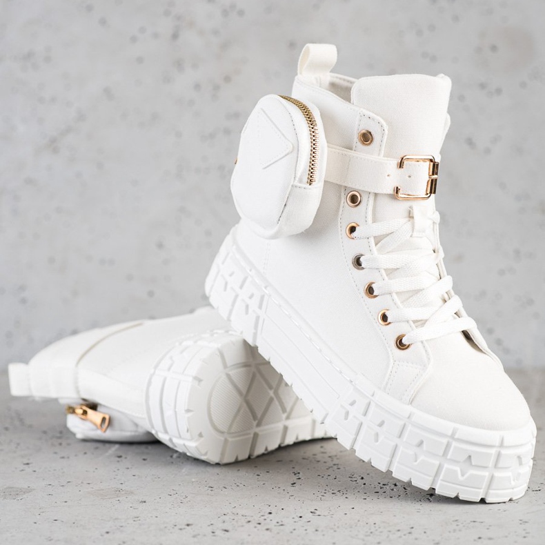 Goodin Sneakers auf der Plattform mit Tasche weiß 1