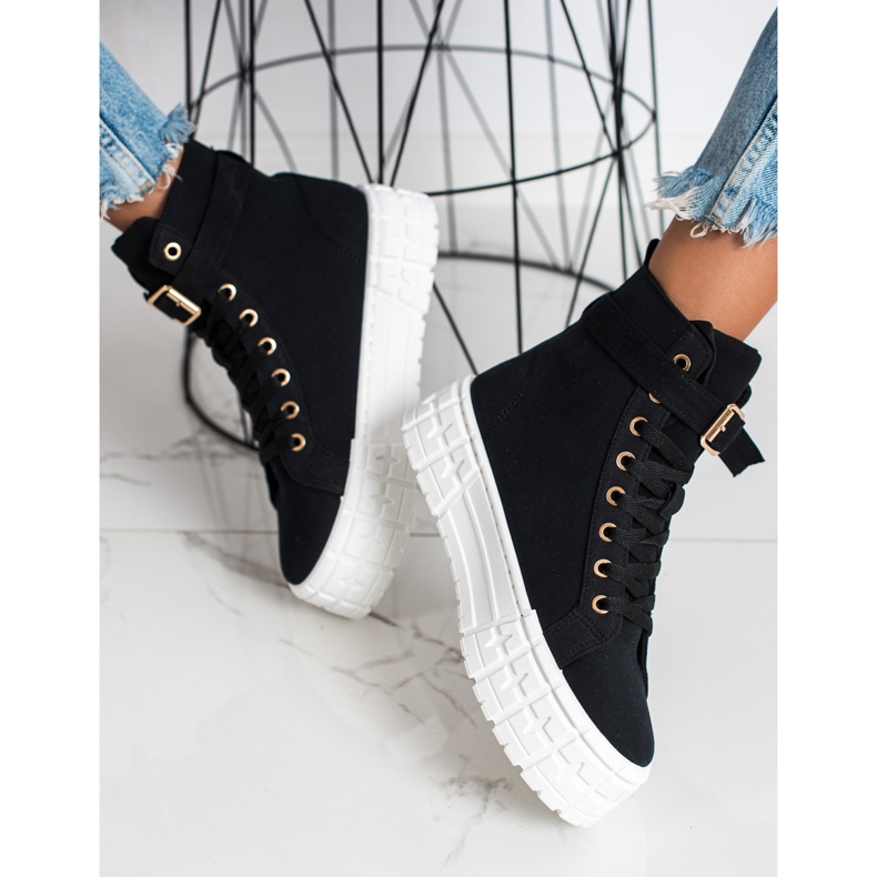 Goodin Sneakers auf Paltform mit Tasche schwarz 2