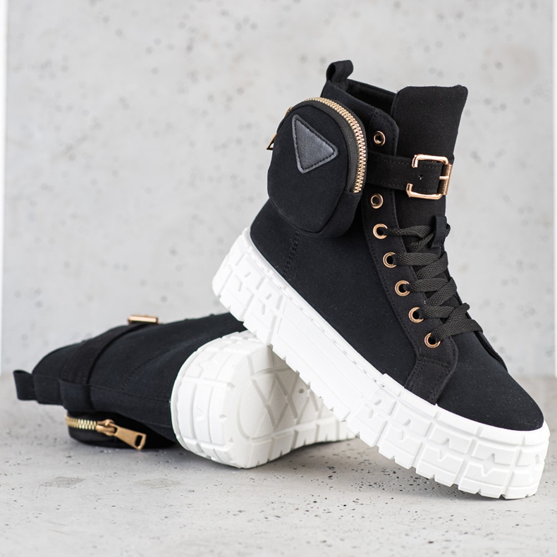 Goodin Sneakers auf Paltform mit Tasche schwarz 1