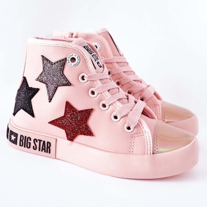 Hohe Sneakers für Kinder mit Reißverschluss Big Star II374030 Pink rosa mehrfarbig 1