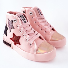Hohe Sneakers für Kinder mit Reißverschluss Big Star II374030 Pink rosa mehrfarbig 2