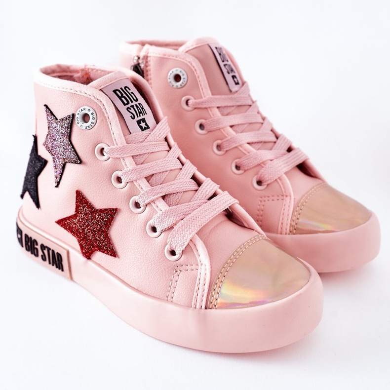 Hohe Sneakers für Kinder mit Reißverschluss Big Star II374030 Pink rosa mehrfarbig 2