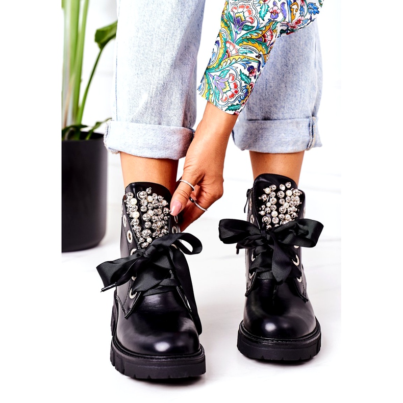 PS1 Warme Arbeiter mit Metallperlen Black Perla schwarz 2