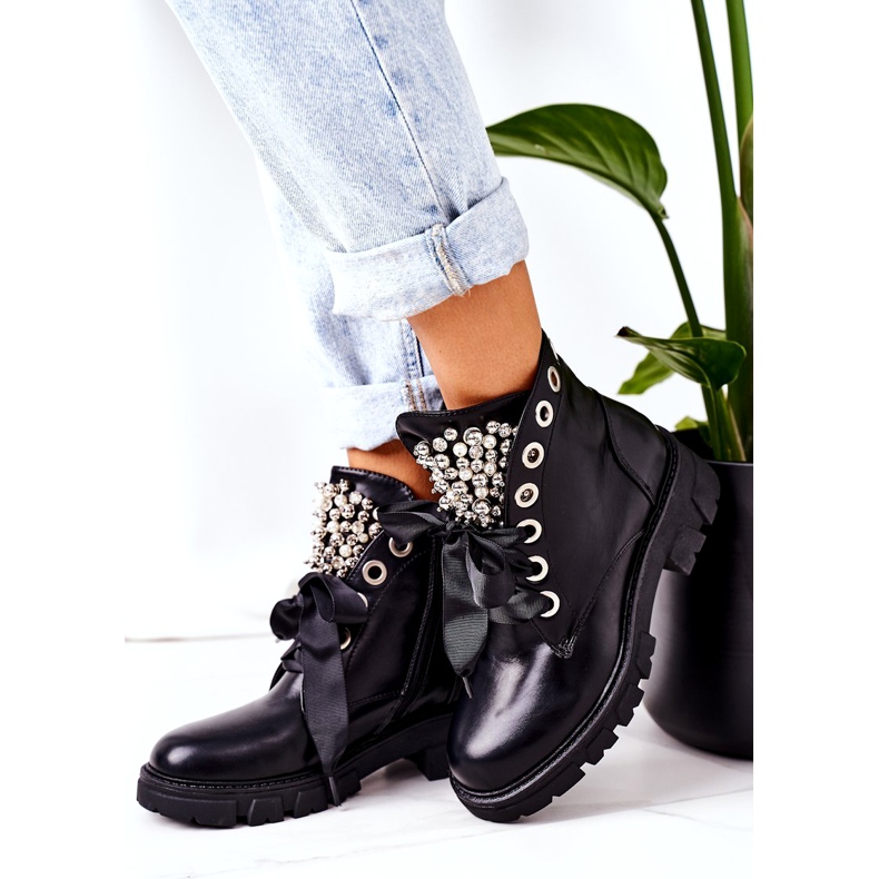 PS1 Warme Arbeiter mit Metallperlen Black Perla schwarz 3