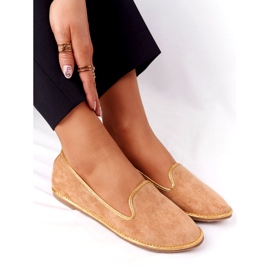 Damen Wildleder Loafer Lu Boo Camel beige golden 1