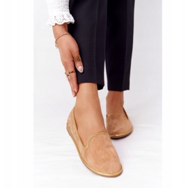 Damen Wildleder Loafer Lu Boo Camel beige golden 3