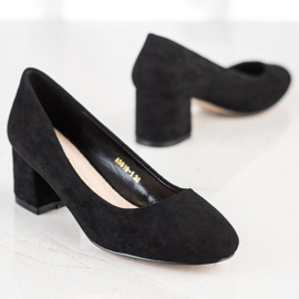 Sabatina Pumps auf breiter Säule schwarz 1