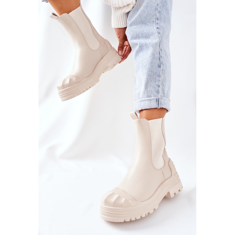 Warme Stiefel Beige Jodhpur-Stiefel Time Off 1