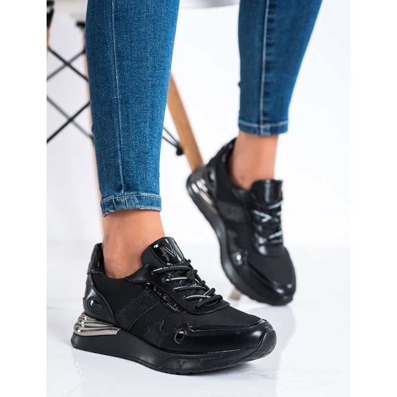 VINCEZA Glitzer-Sneaker schwarz 1