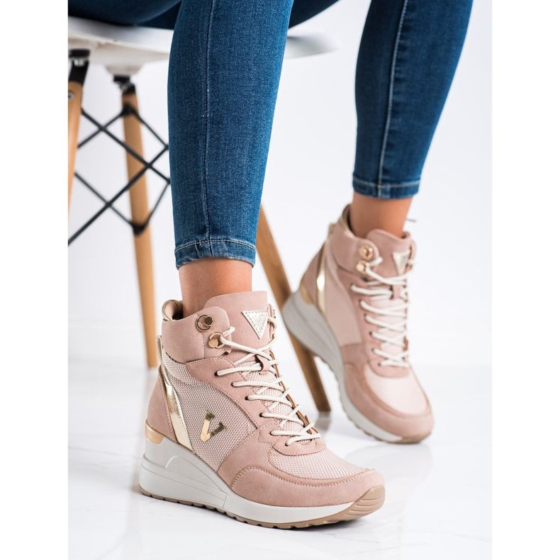 VINCEZA hohe Sneakers rosa 2