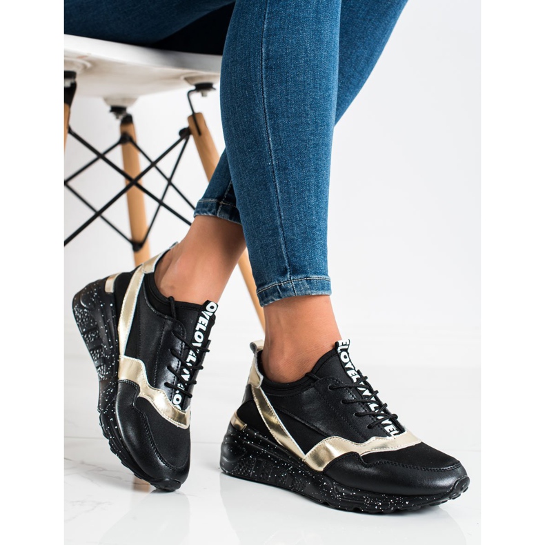 S. BARSKI Sneakers aus Leder von S.BARSKI schwarz golden 2