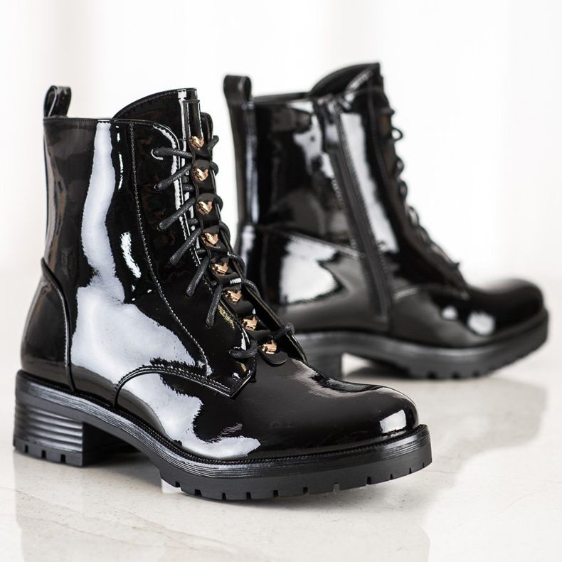 S. BARSKI Arbeiter aus lackiertem Öko-Leder S.BARSKI schwarz 1