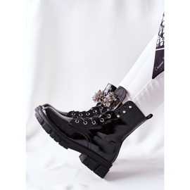 S.Barski Damenstiefel Black Crystals Tweten schwarz 1