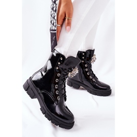 S.Barski Damenstiefel Black Crystals Tweten schwarz 2