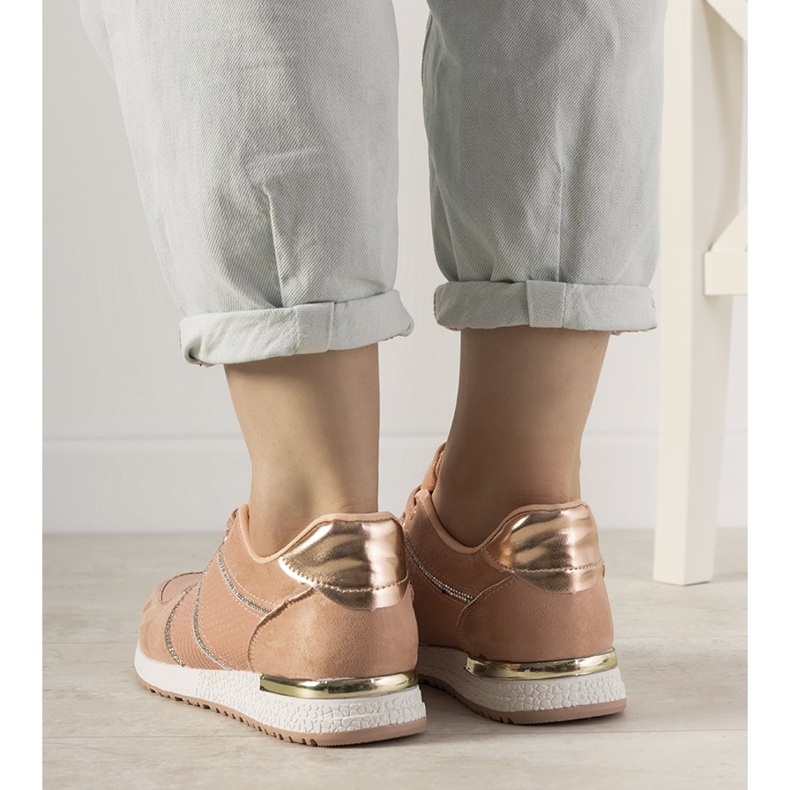 Ecoma pinke Sneaker mit Schlangenhautmuster rosa 1