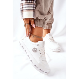 Leder Sneakers On The Big Star II274075 Plateau Weiß 2