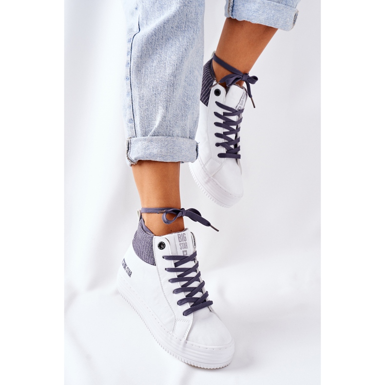 Hochisolierter Sneaker Big Star II274144 Weiß-Grau 1