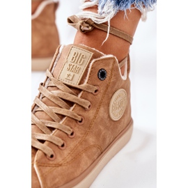 Isolierte Sneakers aus Leder Big Star II274149 Camel braun 1