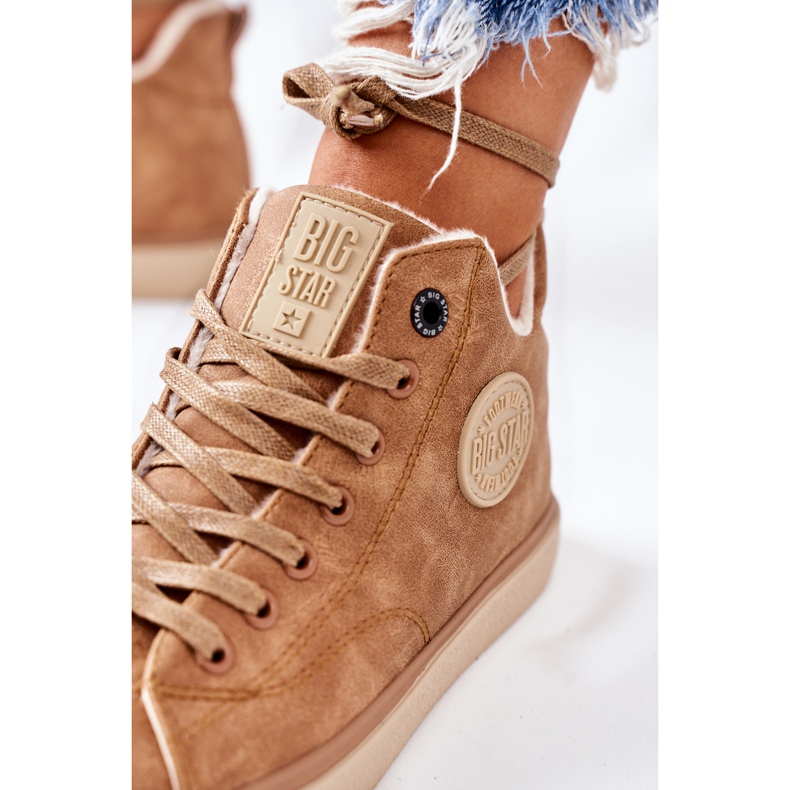 Isolierte Sneakers aus Leder Big Star II274149 Camel braun 1