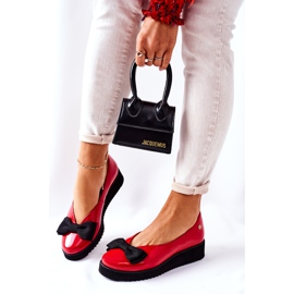 Lederballerinas auf der Plattform Maciejka 05062-08 Rot schwarz 2