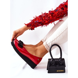 Lederballerinas auf der Plattform Maciejka 05062-08 Rot schwarz 1