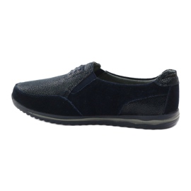 Sportlicher Damen-Slipper aus DK-Leder in Marineblau 2