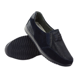 Sportlicher Damen-Slipper aus DK-Leder in Marineblau 3