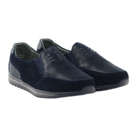 Sportlicher Damen-Slipper aus DK-Leder in Marineblau 4