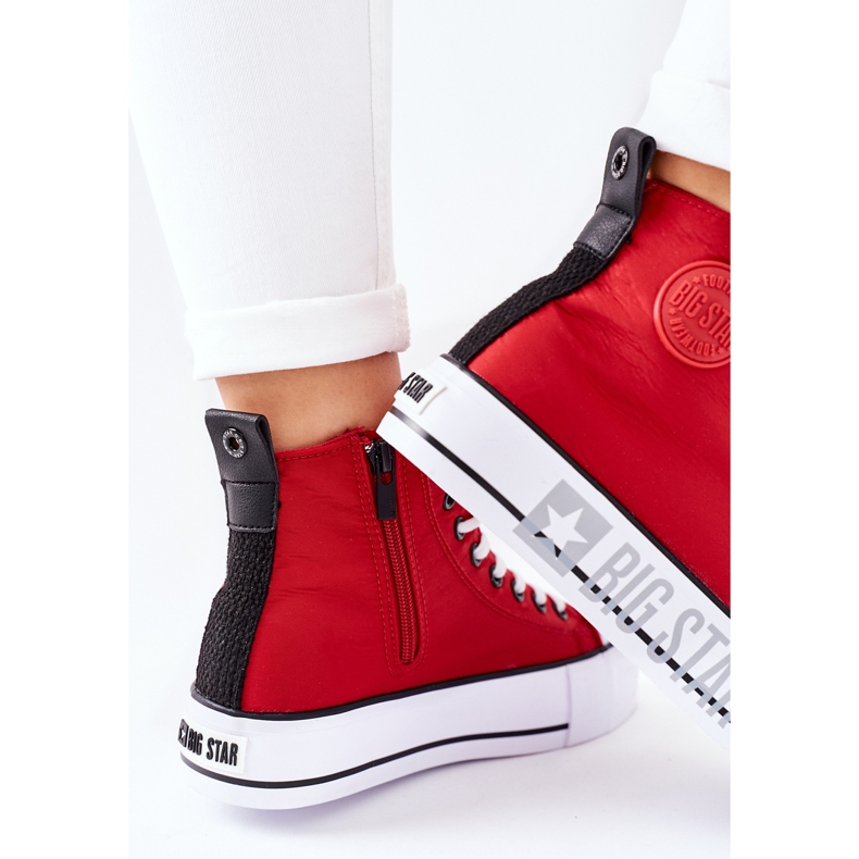 Hohe Sneakers On The Big Star II274018 Rote Plattform 1
