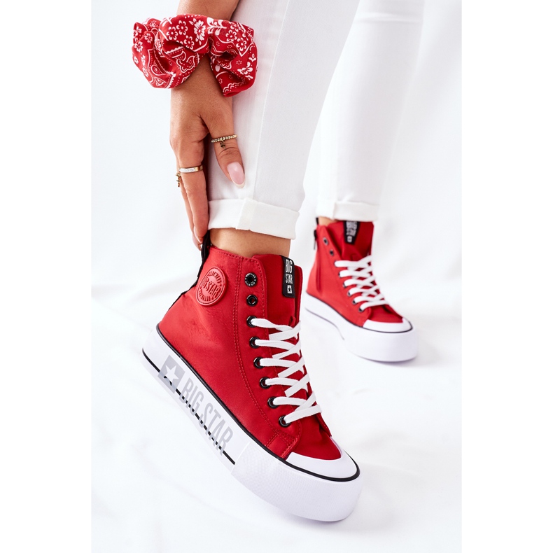 Hohe Sneakers On The Big Star II274018 Rote Plattform 2