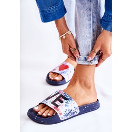 Gummi Hausschuhe Big Star Love DD274A257 Marineblau navy blau mehrfarbig 2