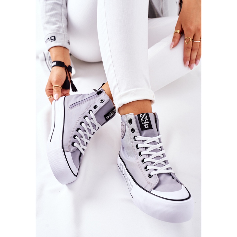 Hohe Sneakers On The Big Star II274016 Graue Plattform 2