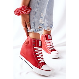 Leder Sneakers On Wedge Cross Jeans II2R4026 Rot 1