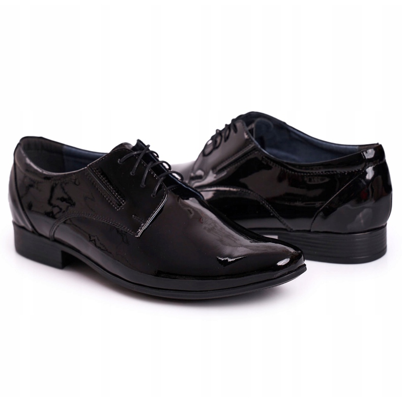 Bednarek Polish Shoes Schwarz lackierte Leder-Bednarek-Hausschuhe für Herren 3