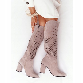 Lewski Shoes Durchbrochene Stiefel Lewski Schuhe 2847 / B Beżowe beige 1