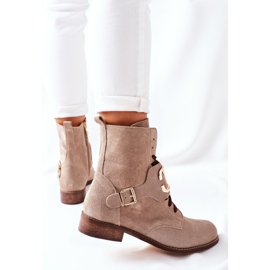 Cappuccino Nicole 2676 Stiefel aus Wildleder für Damen beige 1