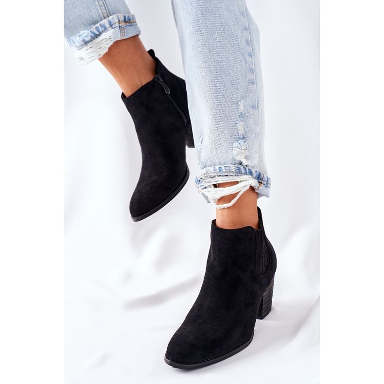 Klassische Wildlederstiefel für Damen Schwarz Flashbrook 2