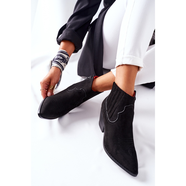 Cowboystiefel für Damen Wildleder Schwarz Beamhurst 1