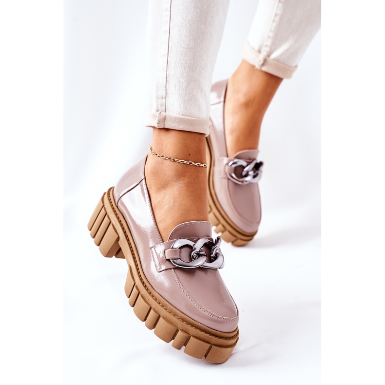 Damen Brogues Loafer Leder Cappuccino Laura Messi 2339 beige 2