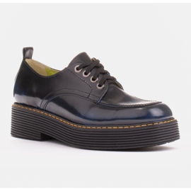 Marco Shoes Chiara-Loafer aus gebürstetem Leder schwarz blau 1