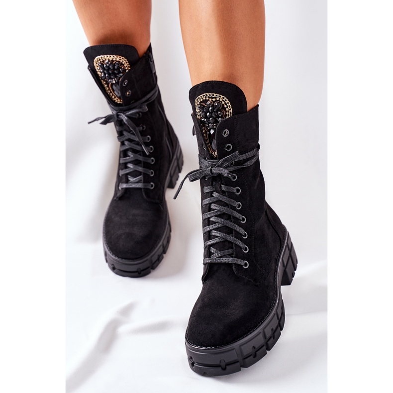 PS1 Warme Workers aus Wildleder mit Steinen Black Hadley schwarz 2