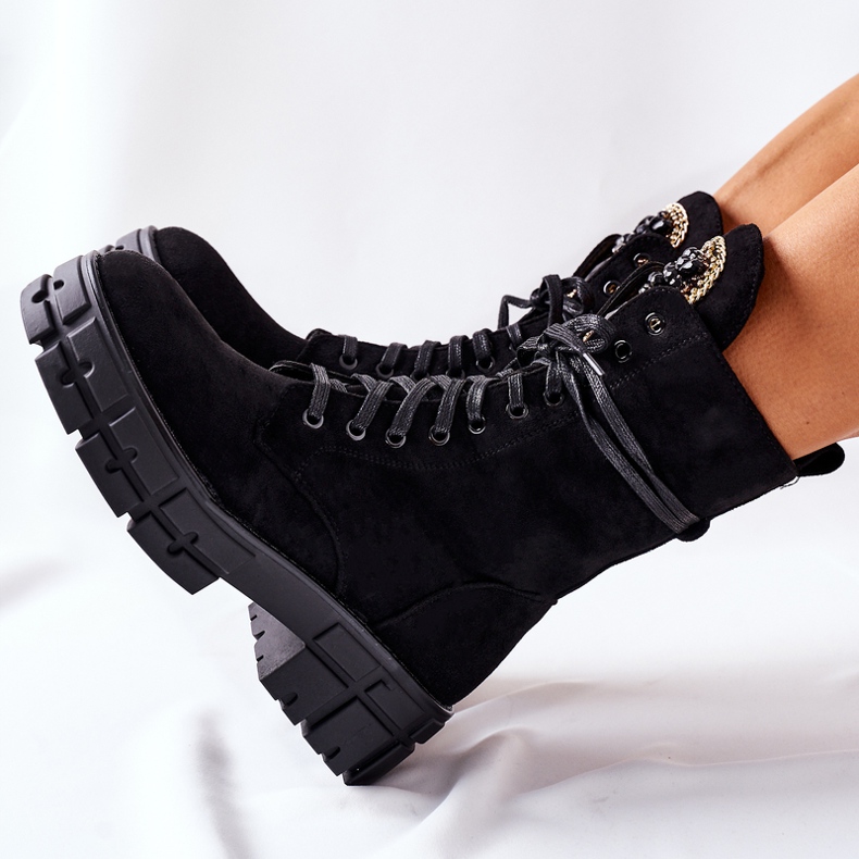 PS1 Warme Workers aus Wildleder mit Steinen Black Hadley schwarz 1