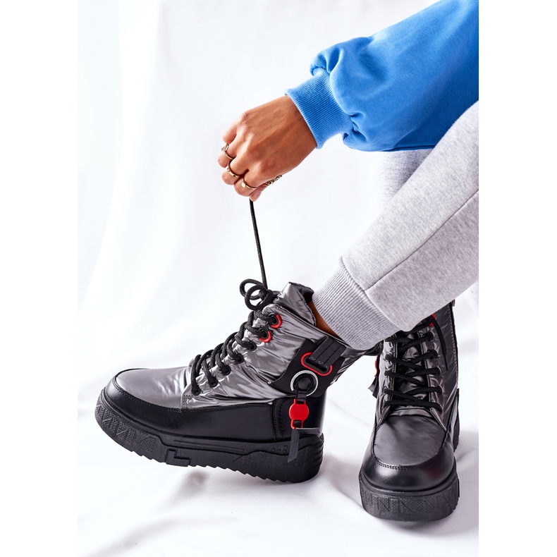 PB1 Cascia Trapper in Silber für Damen schwarz grau 1