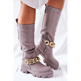 PB1 Hohe Cecina Graue Stiefel 1