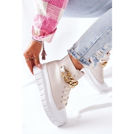 PB1 Hohe Sneakers auf der La Rocca Beige-Plattform 2