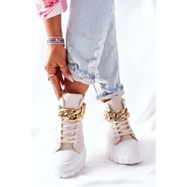 PB1 Hohe Sneakers auf der La Rocca Beige-Plattform 1