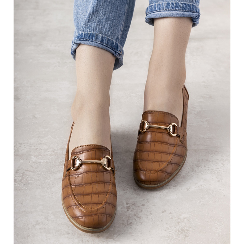 Camel Loafer im Vinceza Krokodilledermuster braun 1