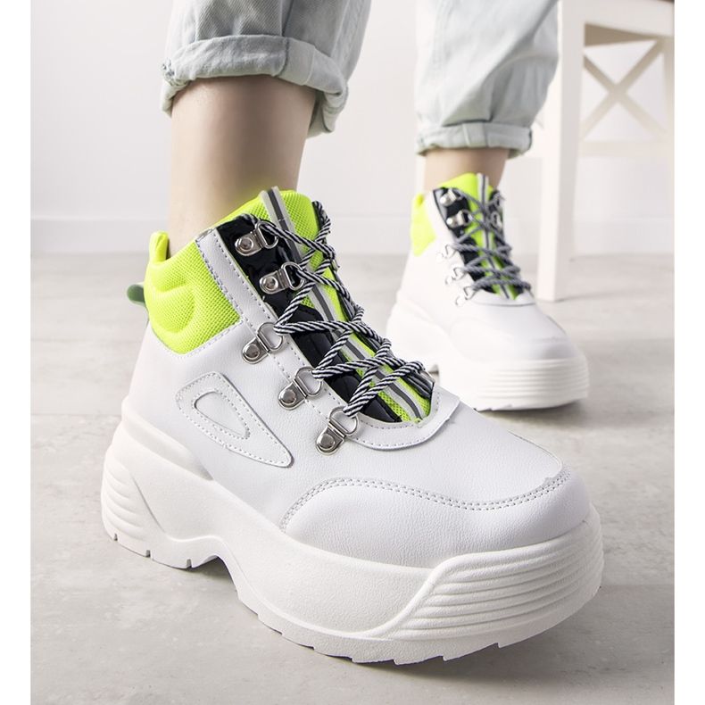 Weiße Sneaker auf hoher Eloquence-Sohle 1